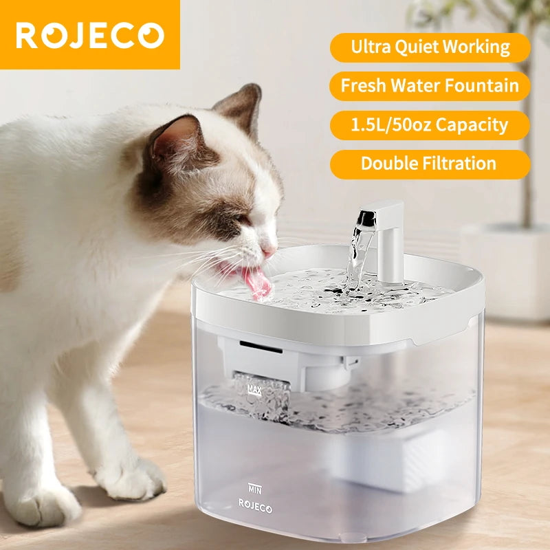 💧 Fonte de Água Automática ROJECO™ – Hidratação Inteligente e Silenciosa para seu Pet!