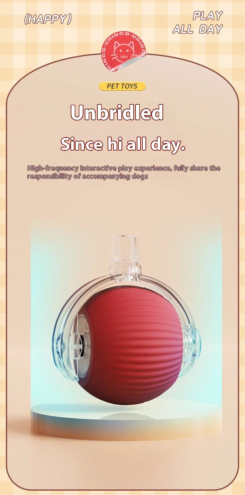 🐱 Bola Interativa Elétrica para Gatos – Inteligente, Recarregável e Super Divertida