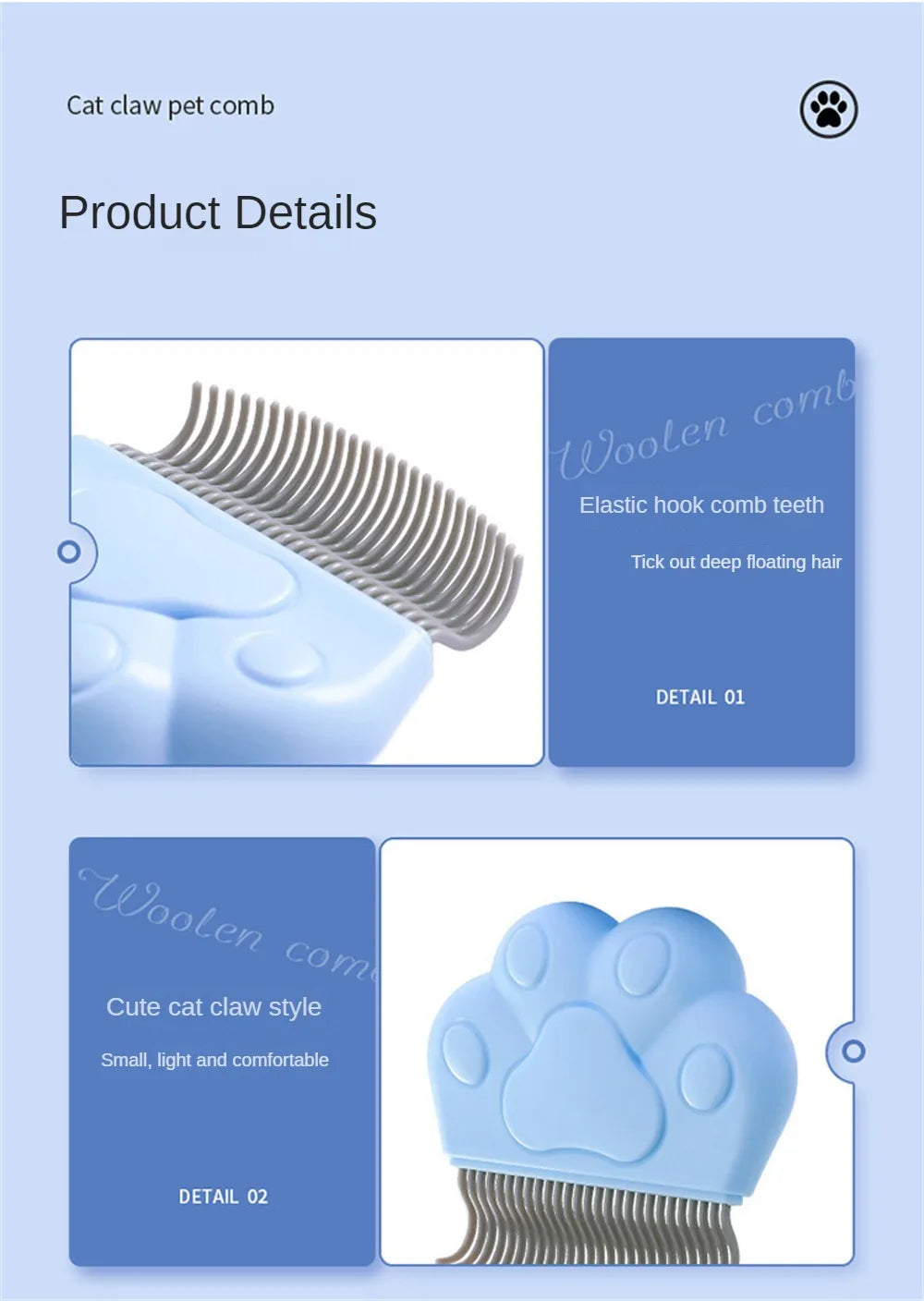 🐾 Pente de Massagem e Desembaraço para Pets – Cuide do Pelo com Conforto e Eficiência